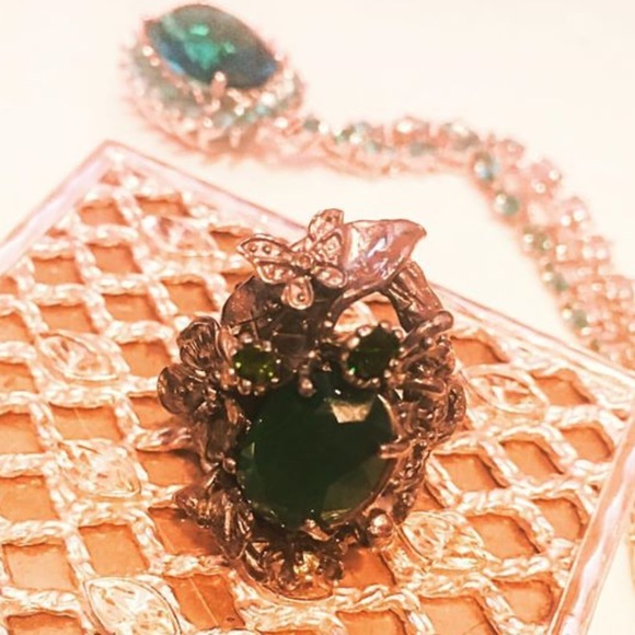 Insane Emerald 1 of a kind artisan silver ring 7